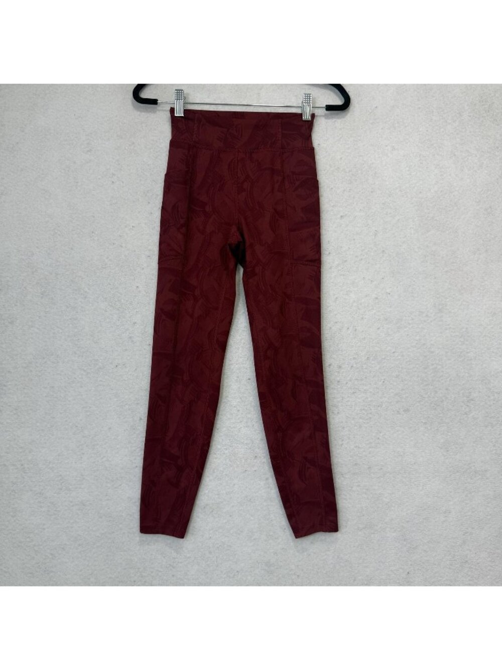 REI Co-op Leggings Girls Medium Red High Rise Ankle Pockets Yoga Athletic